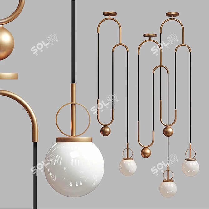 Cradle Brass Pendant: Vintage Elegance 3D model image 1