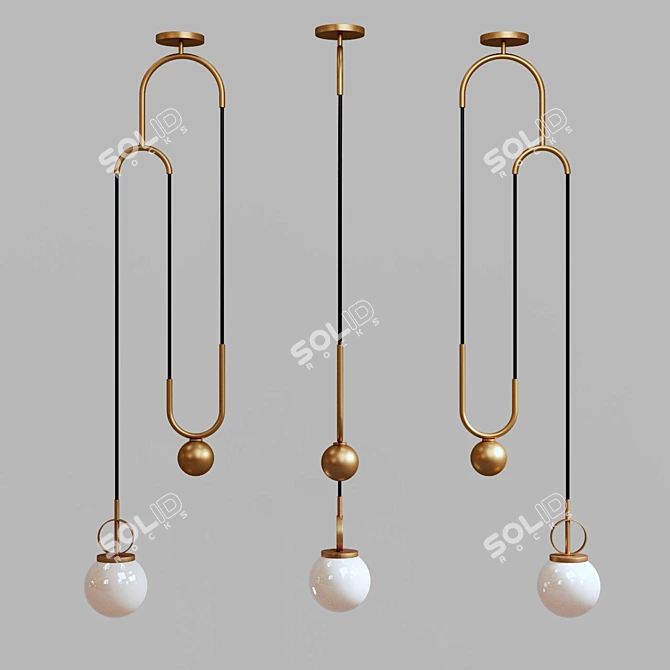 Cradle Brass Pendant: Vintage Elegance 3D model image 5