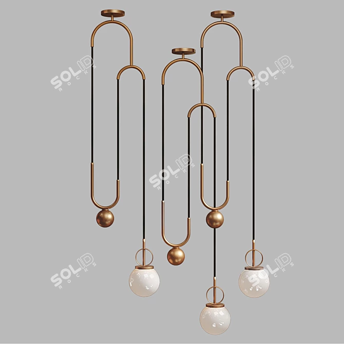 Cradle Brass Pendant: Vintage Elegance 3D model image 6