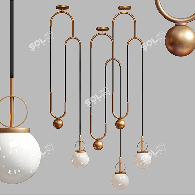 Cradle Brass Pendant: Vintage Elegance 3D model image 7