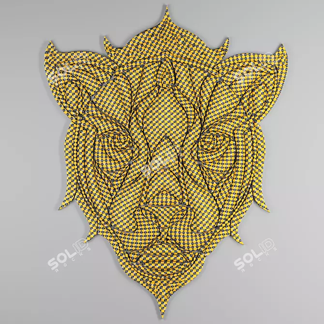 Majestic Lion Head Sculpture 3D model image 4