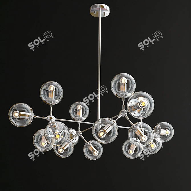 Elegant Chrome Ceiling Light 3D model image 1