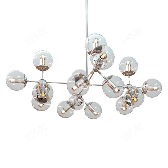 Elegant Chrome Ceiling Light 3D model image 2