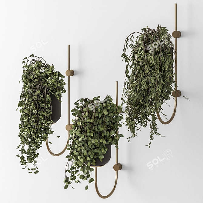 Wall-mounted Plant Pot - Indoor Greenery 3D model image 2