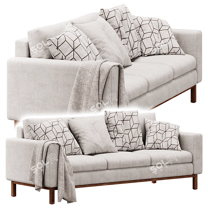 Clayton 2100mm Square Arm Sofa 3D model image 2