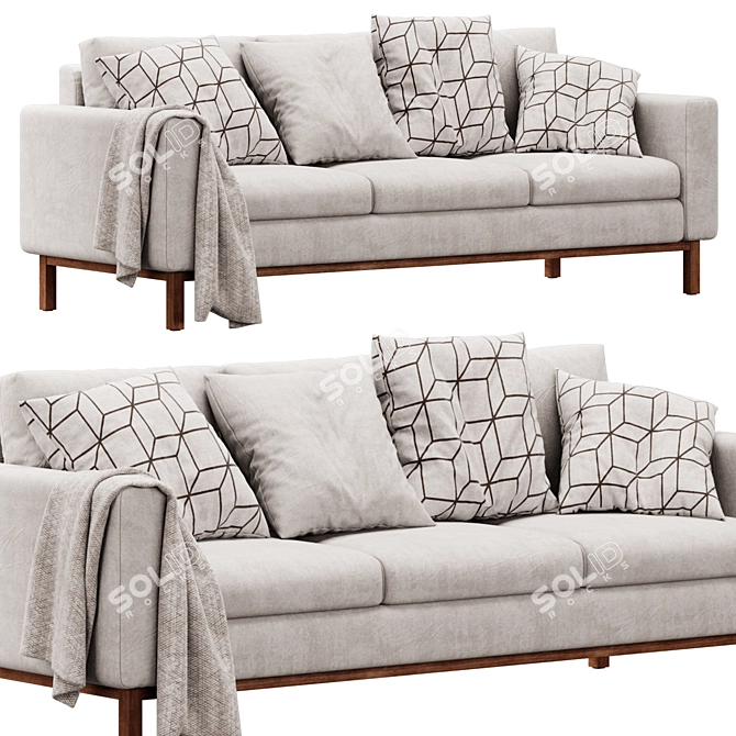 Clayton 2100mm Square Arm Sofa 3D model image 4