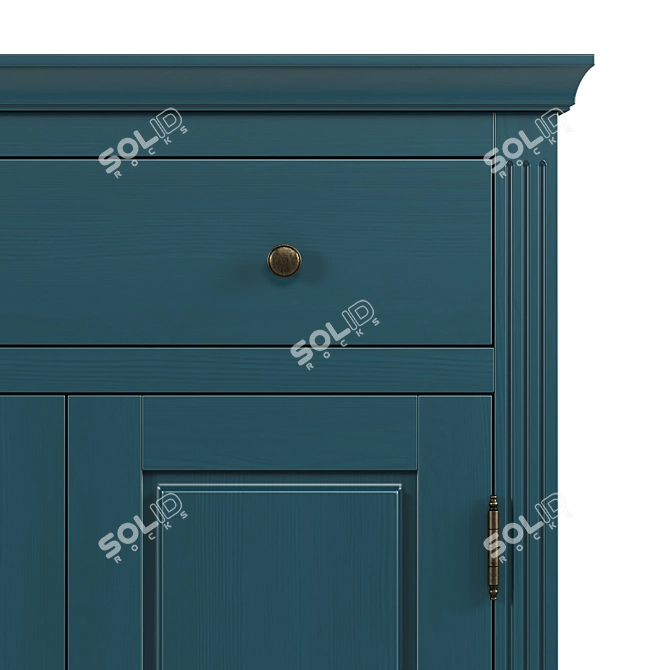 Parisian Style Blue Pine Poiret Buffet 3D model image 3