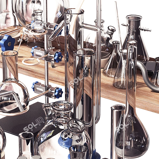 Chemistry Laboratory Glassware Set 3D model image 3