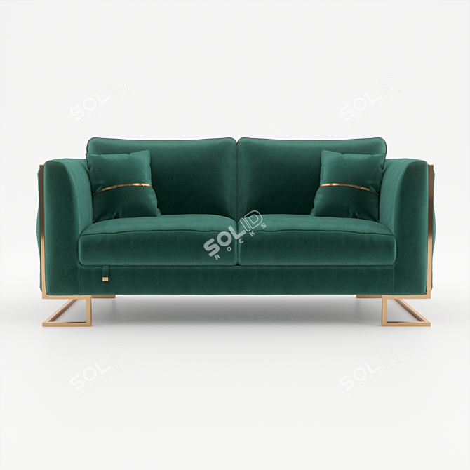 Elegant Luciano Double Sofa 3D model image 1