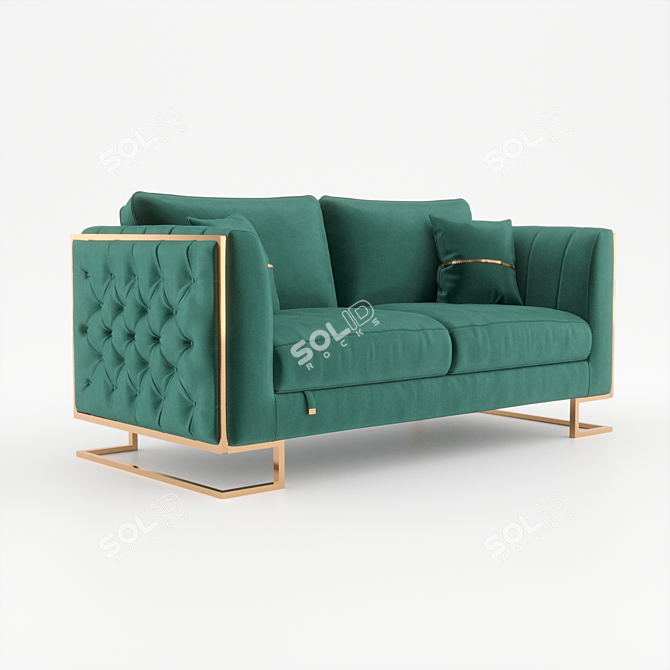 Elegant Luciano Double Sofa 3D model image 2