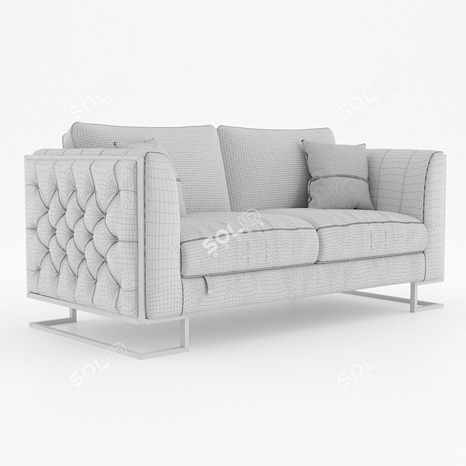 Elegant Luciano Double Sofa 3D model image 8