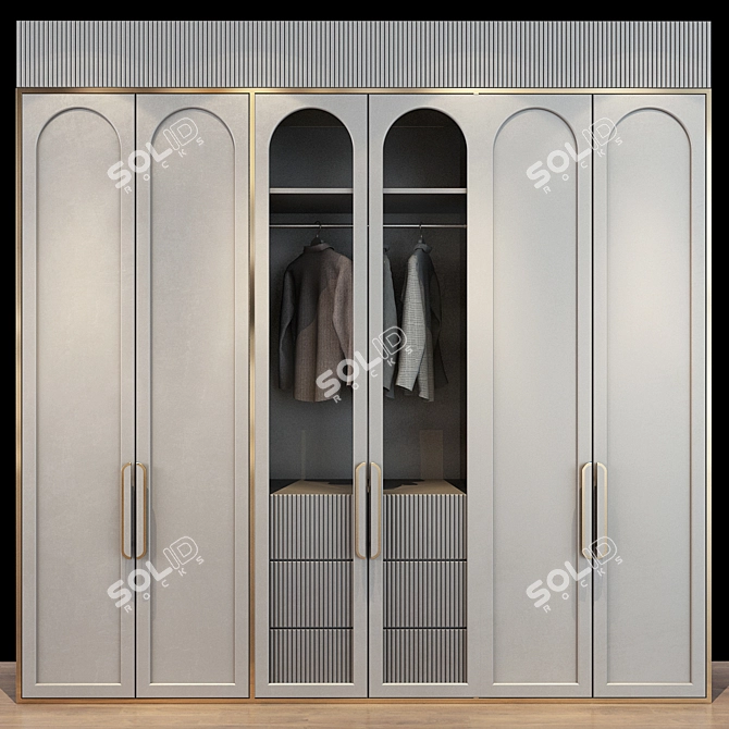 Elegant Wooden Cabinet 067 3D model image 3