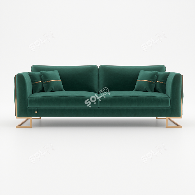 Elegant Luciano OM Triple Sofa 3D model image 1