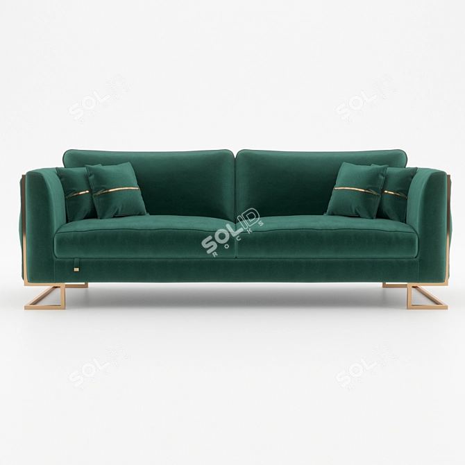 Elegant Luciano OM Triple Sofa 3D model image 5