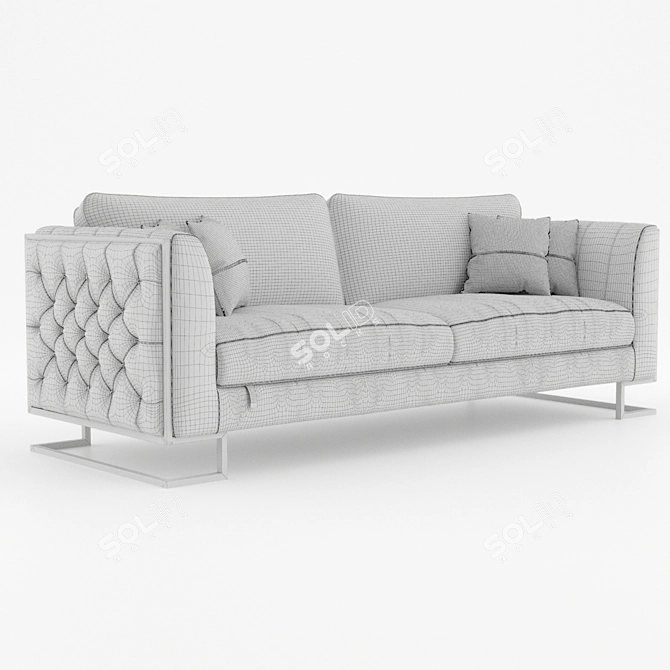 Elegant Luciano OM Triple Sofa 3D model image 8