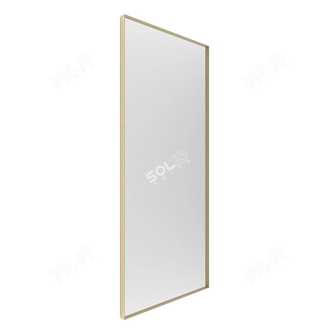 Antique Brass Rectangular Mirror: Iron Talon 3D model image 2