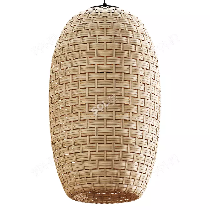 Natural Rattan Pendant Lights 3D model image 2