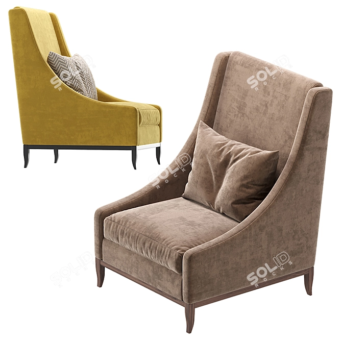 Elegant Monaco Armchair Ensuring Lasting Comfort 3D model image 2