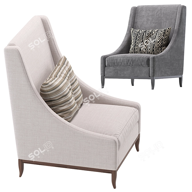 Elegant Monaco Armchair Ensuring Lasting Comfort 3D model image 3