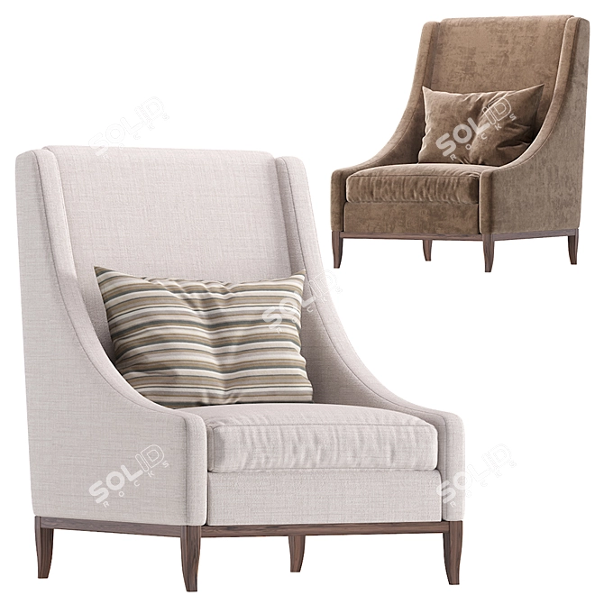 Elegant Monaco Armchair Ensuring Lasting Comfort 3D model image 6