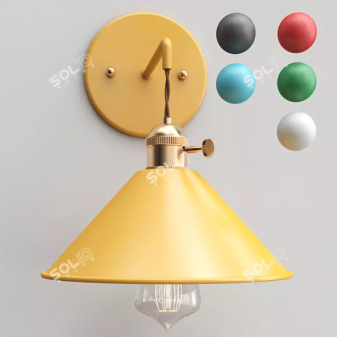 Metal Braid Wall Lamp 3D model image 1