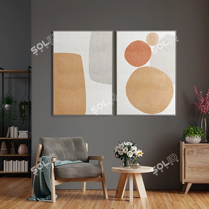 Modern Abstract Frame Set 3D model image 4