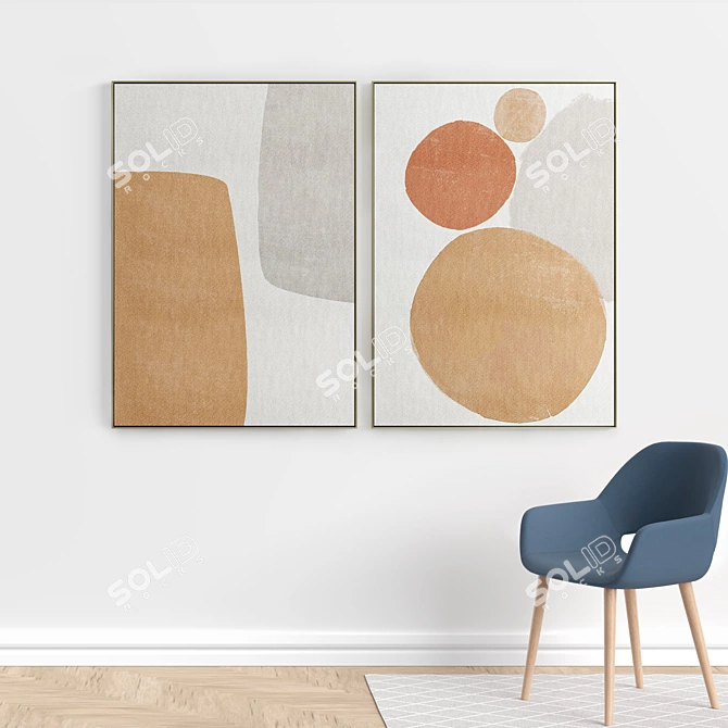 Modern Abstract Frame Set 3D model image 5