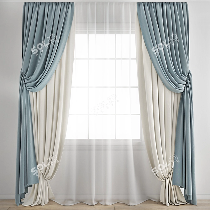 Poly Curtain Model - High Quality 3D Archive 3D model image 1