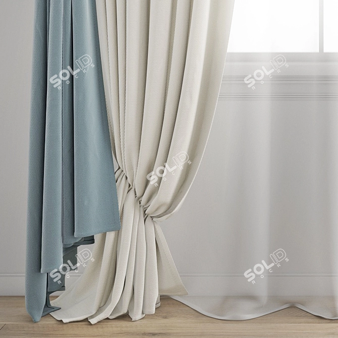 Poly Curtain Model - High Quality 3D Archive 3D model image 2