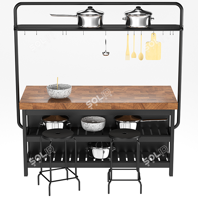 VADHOLMA Kitchen Island: Stylish and Functional 3D model image 3