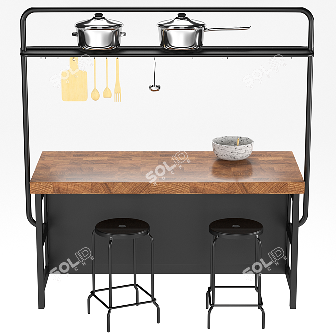 VADHOLMA Kitchen Island: Stylish and Functional 3D model image 4