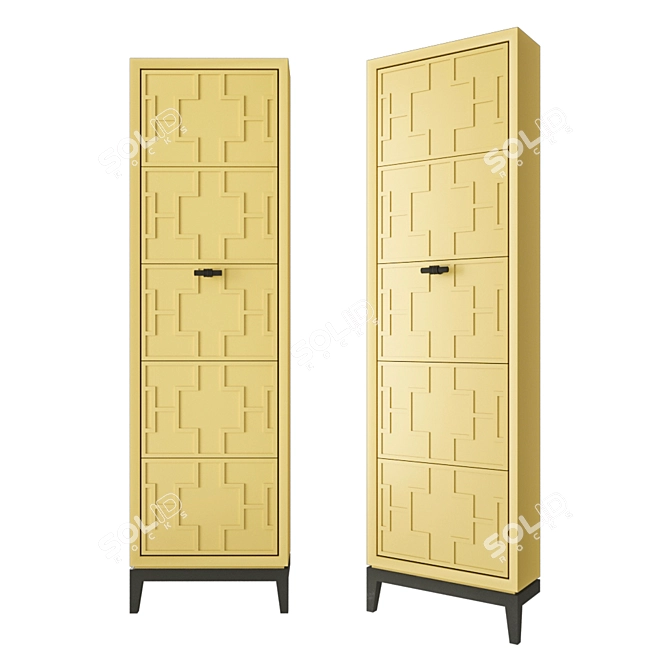 Modern Lemon Shoe Cabinet: Cristal 5.1 3D model image 1