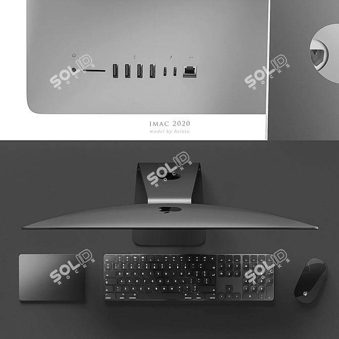 Apple iMac 2020: Versatile Screen Positioning Controller 3D model image 4