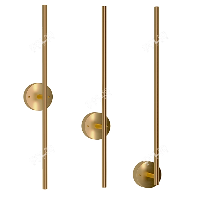 Vintage Brass Wall Sconce 3D model image 1