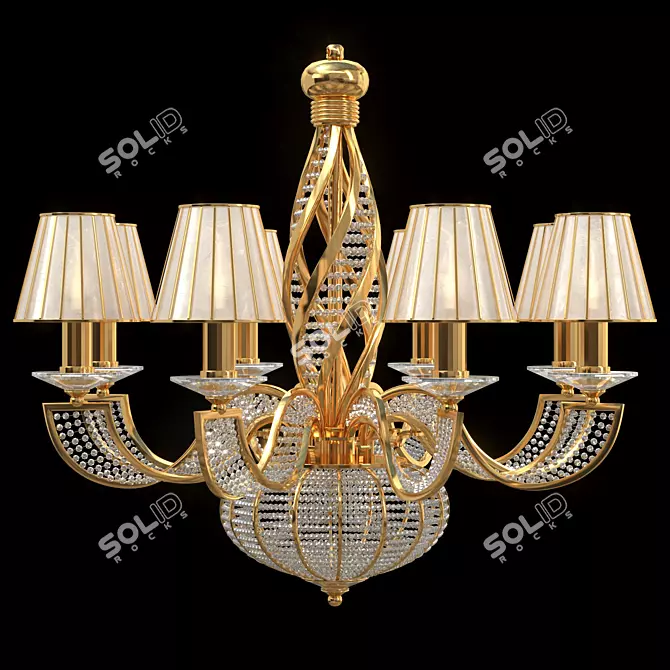 Crystal Cascade Chandelier 3D model image 1