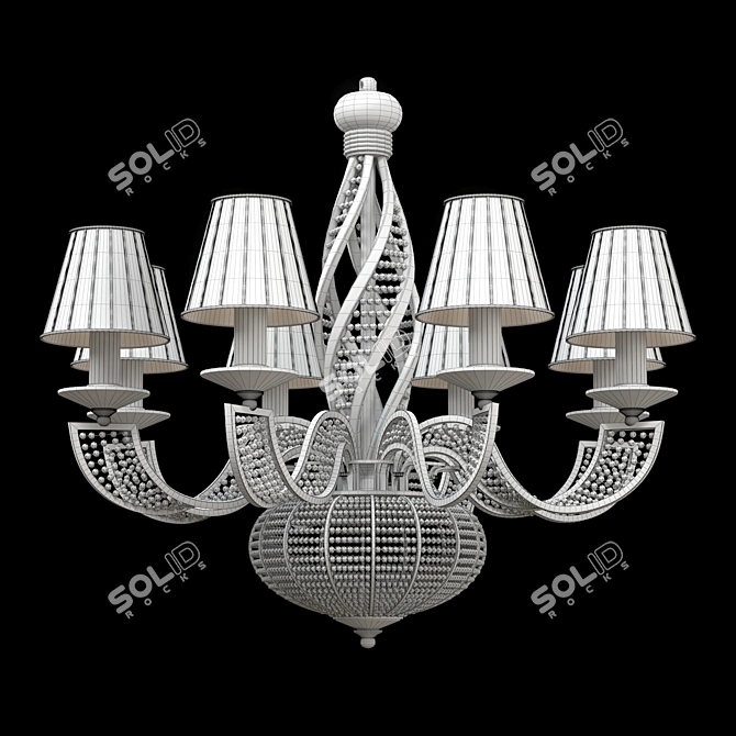 Crystal Cascade Chandelier 3D model image 2