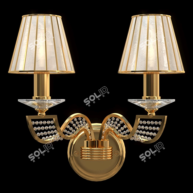 ALVEARE Gold Crystal Beaded Lamp 3D model image 1