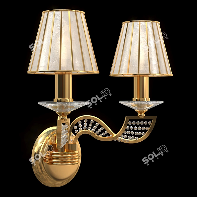 ALVEARE Gold Crystal Beaded Lamp 3D model image 2