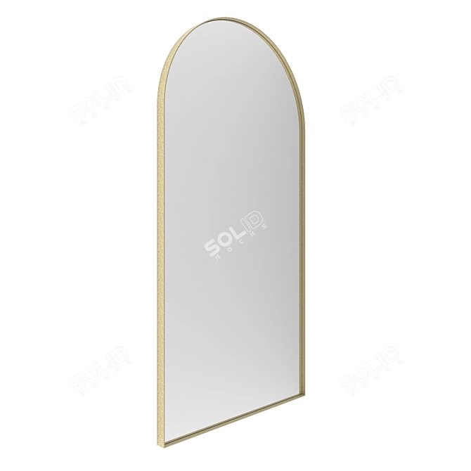 Antique Brass Arched Iron Mirror 3D model image 2