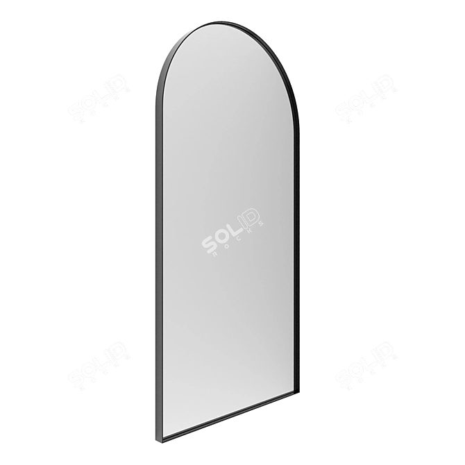 Antique Brass Arched Iron Mirror 3D model image 3