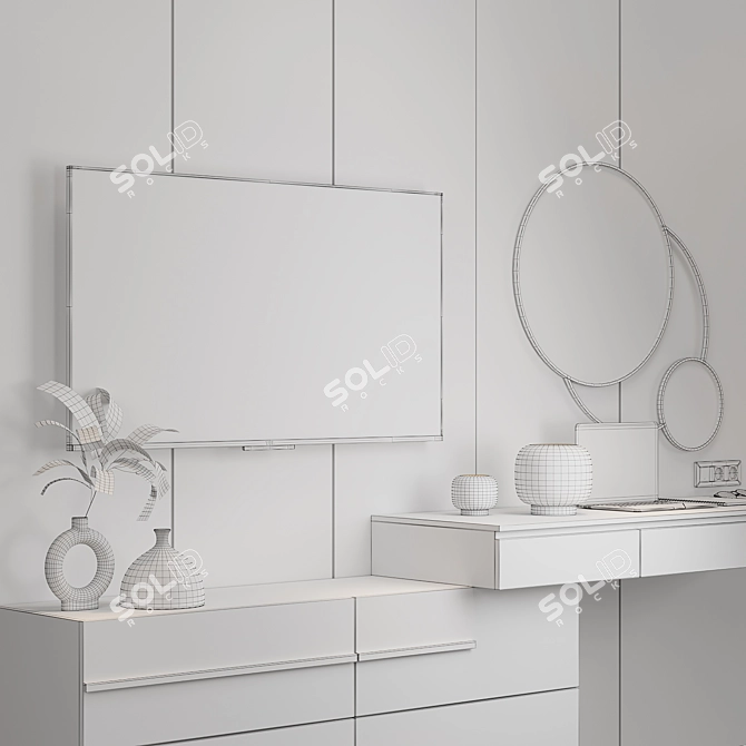 Modern TV Wall Unit 04 3D model image 4