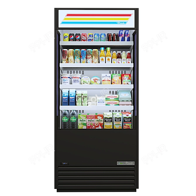 Chilled Convenience: True® TOAM Open Air Merchandiser 3D model image 1