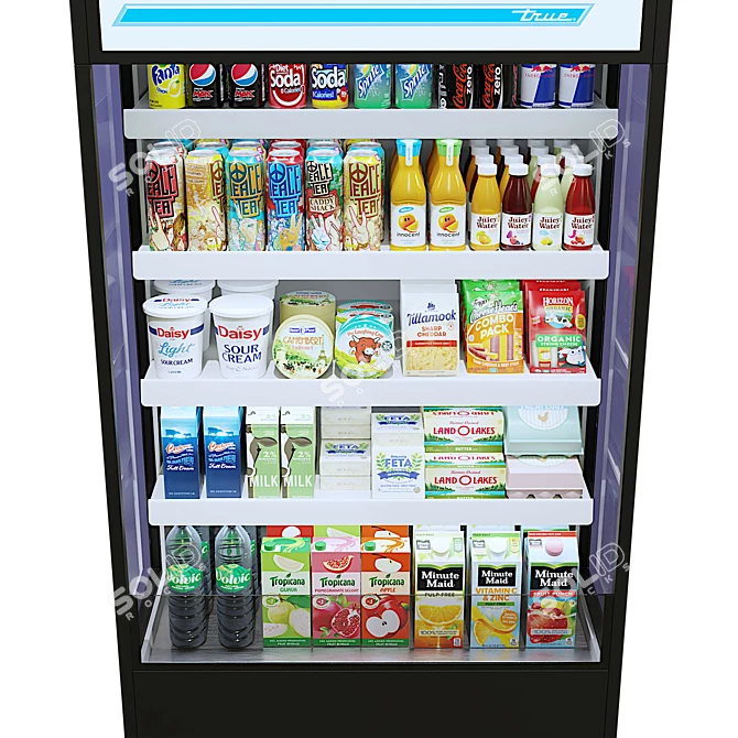 Chilled Convenience: True® TOAM Open Air Merchandiser 3D model image 2