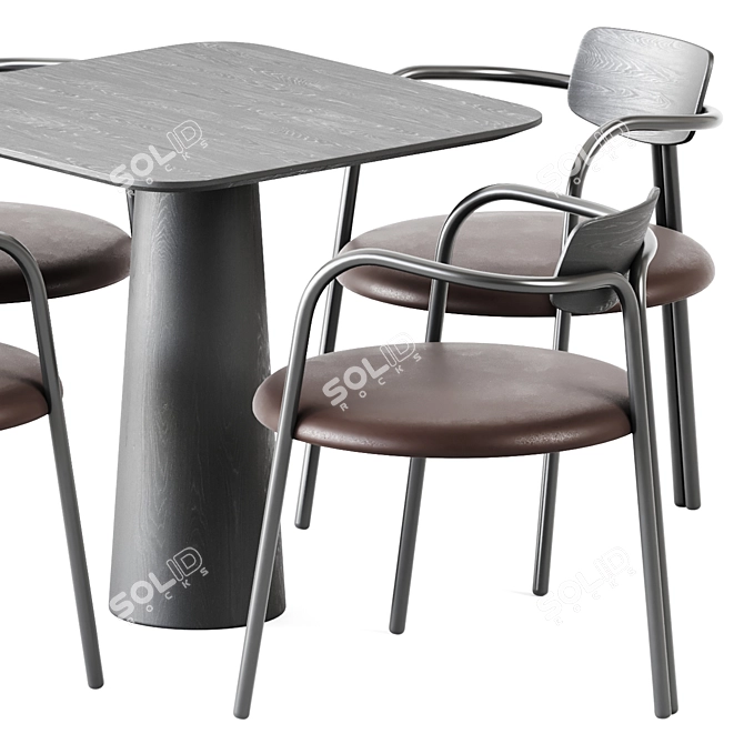 Elegant Table & Chair Set 3D model image 3