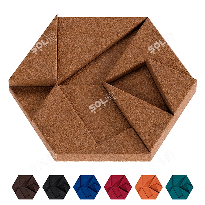 Hexagon Cork 3D Panel 3D model image 1