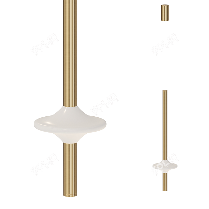 Modern Elliptical LED Pendant Lamp 3D model image 1