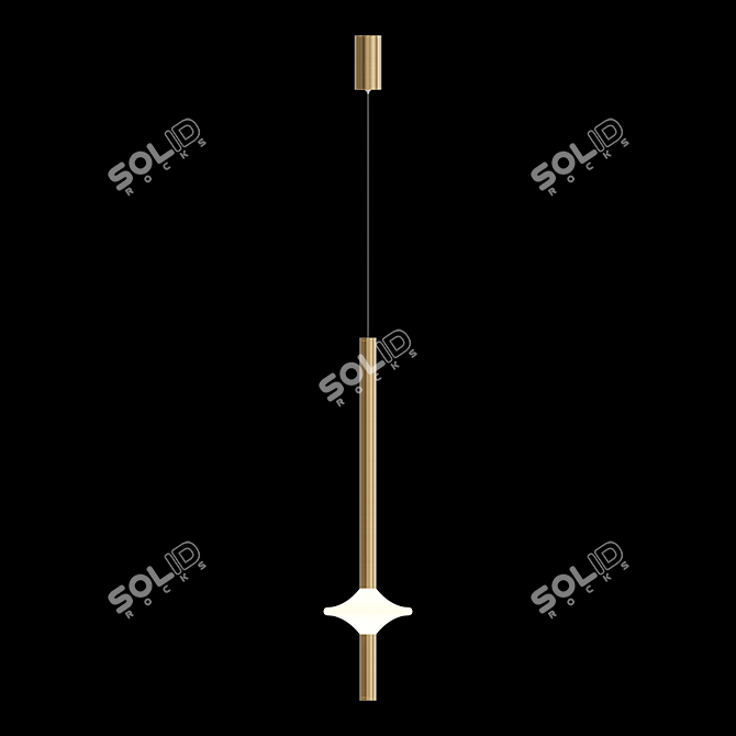 Modern Elliptical LED Pendant Lamp 3D model image 4