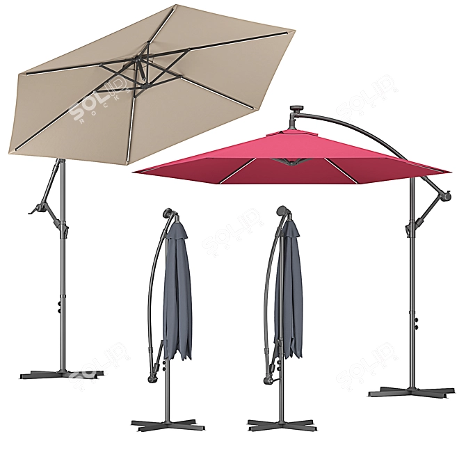Illuminated Parasol: LED Lights for Outdoor Ambiance 3D model image 1