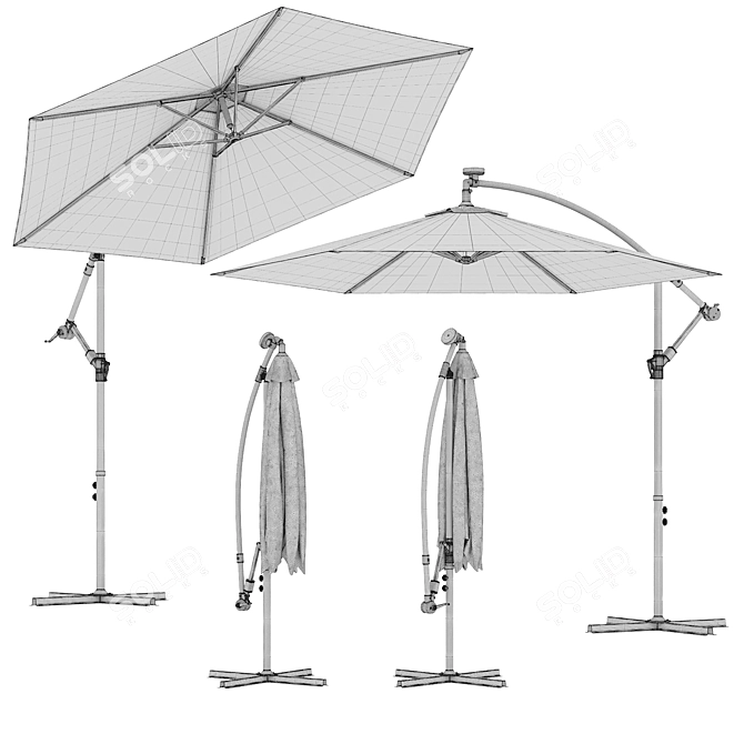 Illuminated Parasol: LED Lights for Outdoor Ambiance 3D model image 7