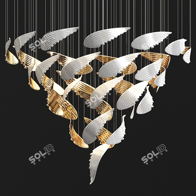 Winged Elegance: Sans Souci Chandelier 3D model image 1